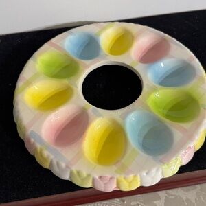 Vintage pastel Colorful Ceramic Egg Holder